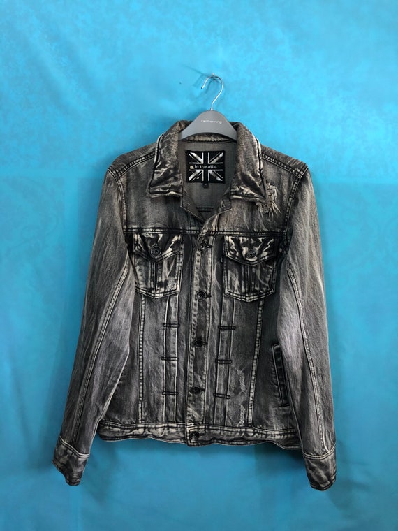 MEGARARE!! in the Attic Trucker Denim Jackets Style Ripped