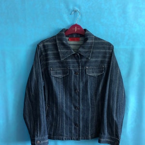 RARE!!VTG roberta di camerino denim jacket art designer size 42 #1356