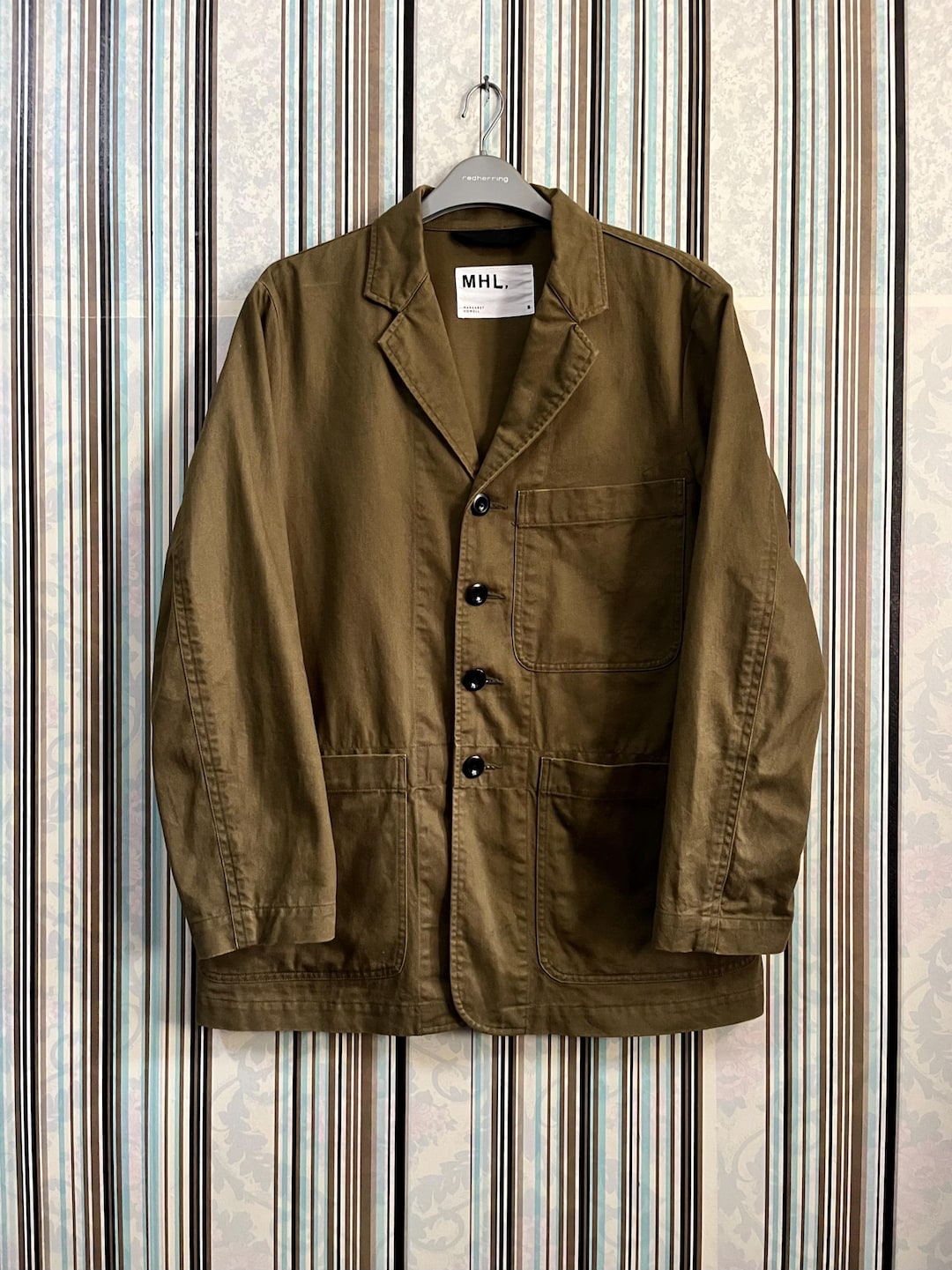 MHL Margaret Howell Olive Jacket Army Twill Hidden Pocket