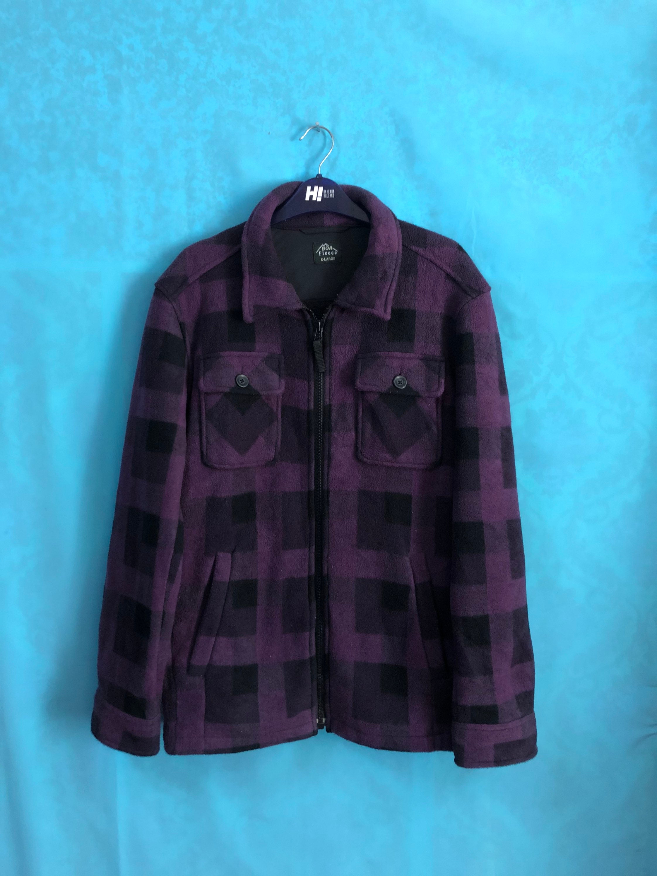 VTG BOA Fleece Jackets Tartan Checkered Two Tone Xl 28 - Etsy UK