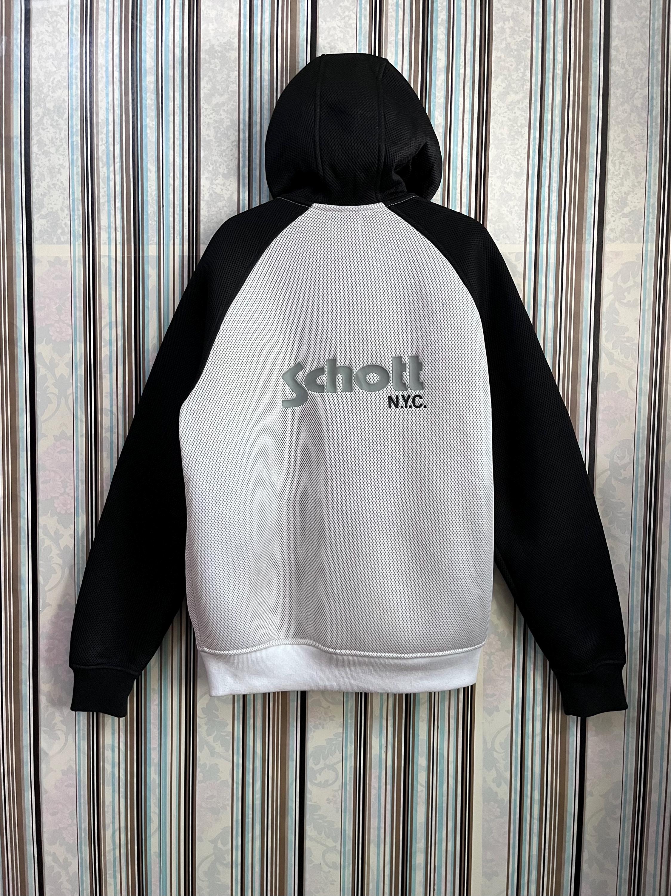 MEGARARE!!VTG Schott Nyc Hoodies Zipped Mesh Two Tone Heavy MEGARARE!!VTG Schott Nyc Hoodies Zipped Mesh Two Tone Heavy