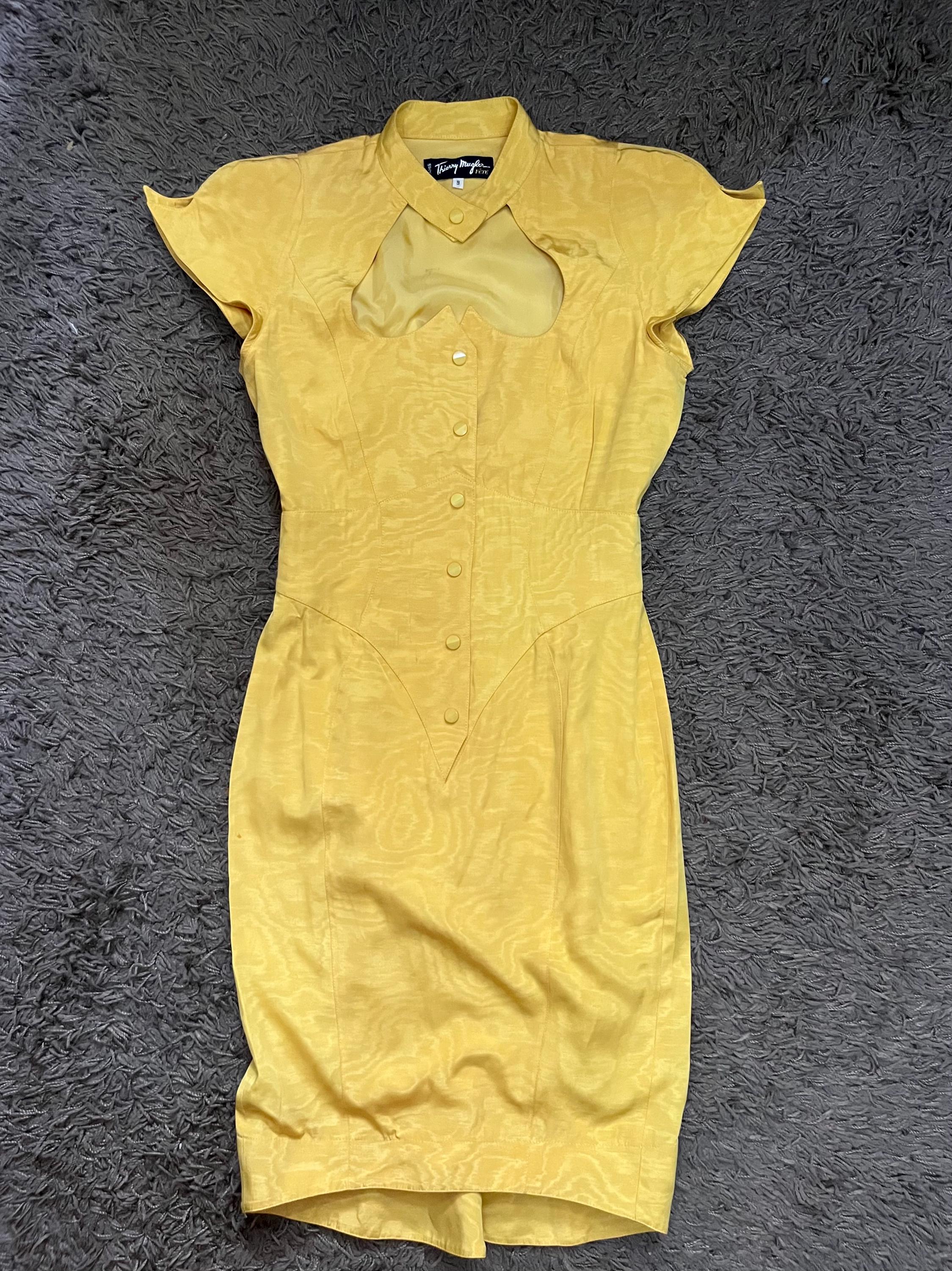 FW 1996 Thierry Mugler Fete Paris Couture Cheongsam Dress Size 9