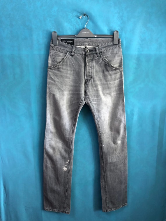 SALE!!VTG Attachment Japanese Designer Washed Jeans Straight Cut 