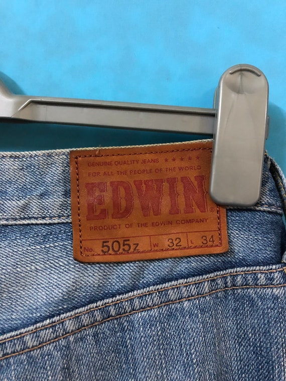 RARE!!VTG edwin remake painter artwork jeans dist… - image 6