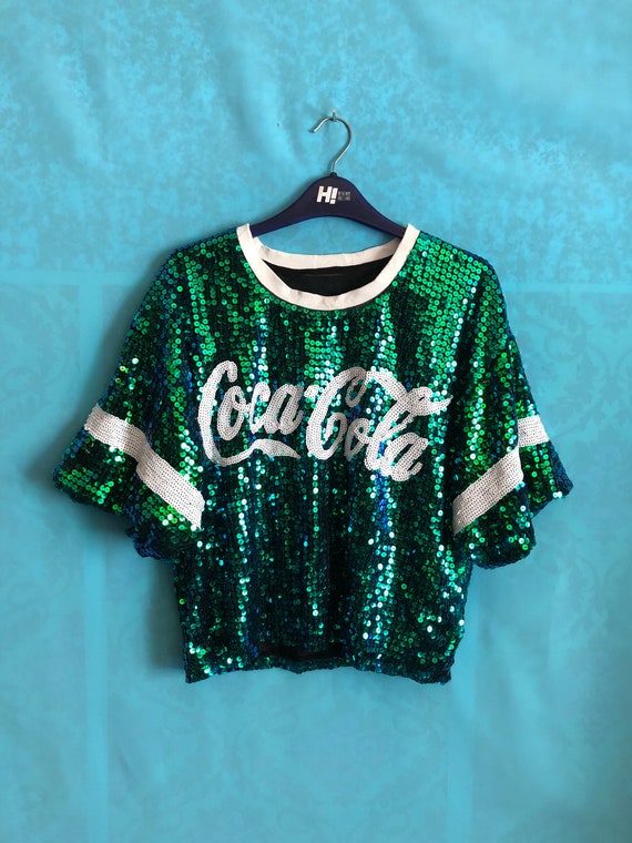 VTG COCA COLA dazzling fashion sequins sparkle sum