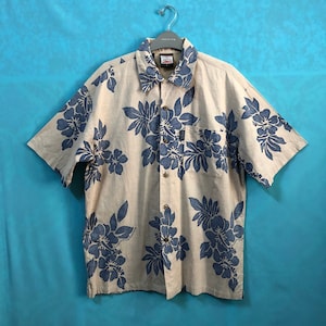 RARE!! VTG gordon & smith gordon and smith aloha shirt hawaiian shirt wooden button surfing large #875