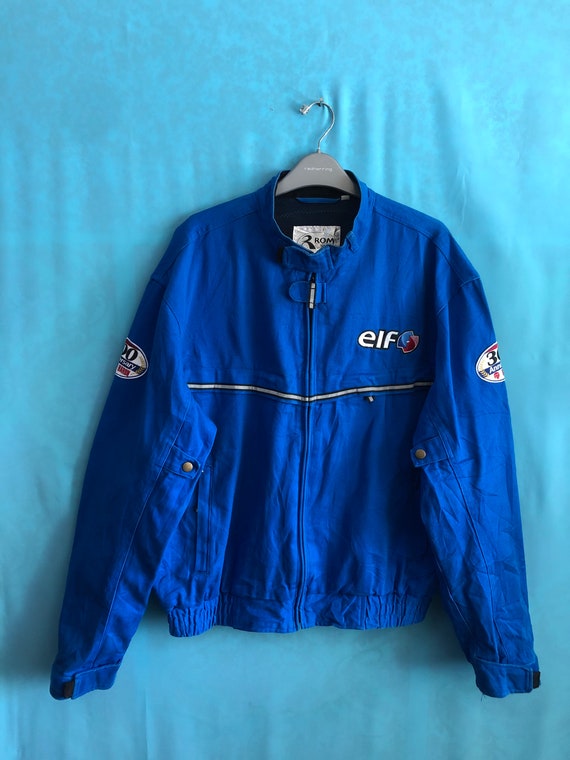 ■elf 300 Anniversary■RED BARON バイクジャケットL RARE!!VTG Red Baron 300 Anniversary Rom Elf Technical Jacket