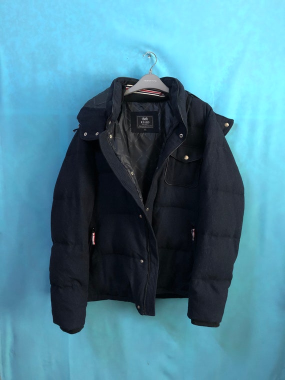 RARE!! VTG Beams Heart Puffer Down Jackets Navy Designer RARE!! VTG Beams Heart Puffer Down Jackets Navy Designer