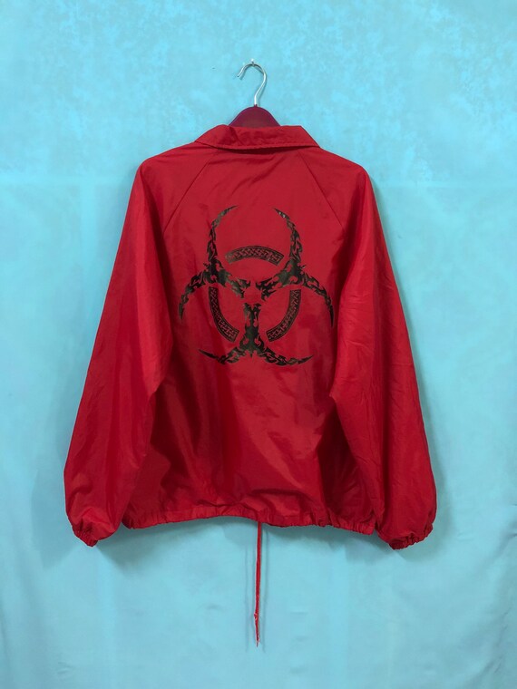 VTG HAZ-MAT Biological Hazard Windbreaker Coats Jackets Red