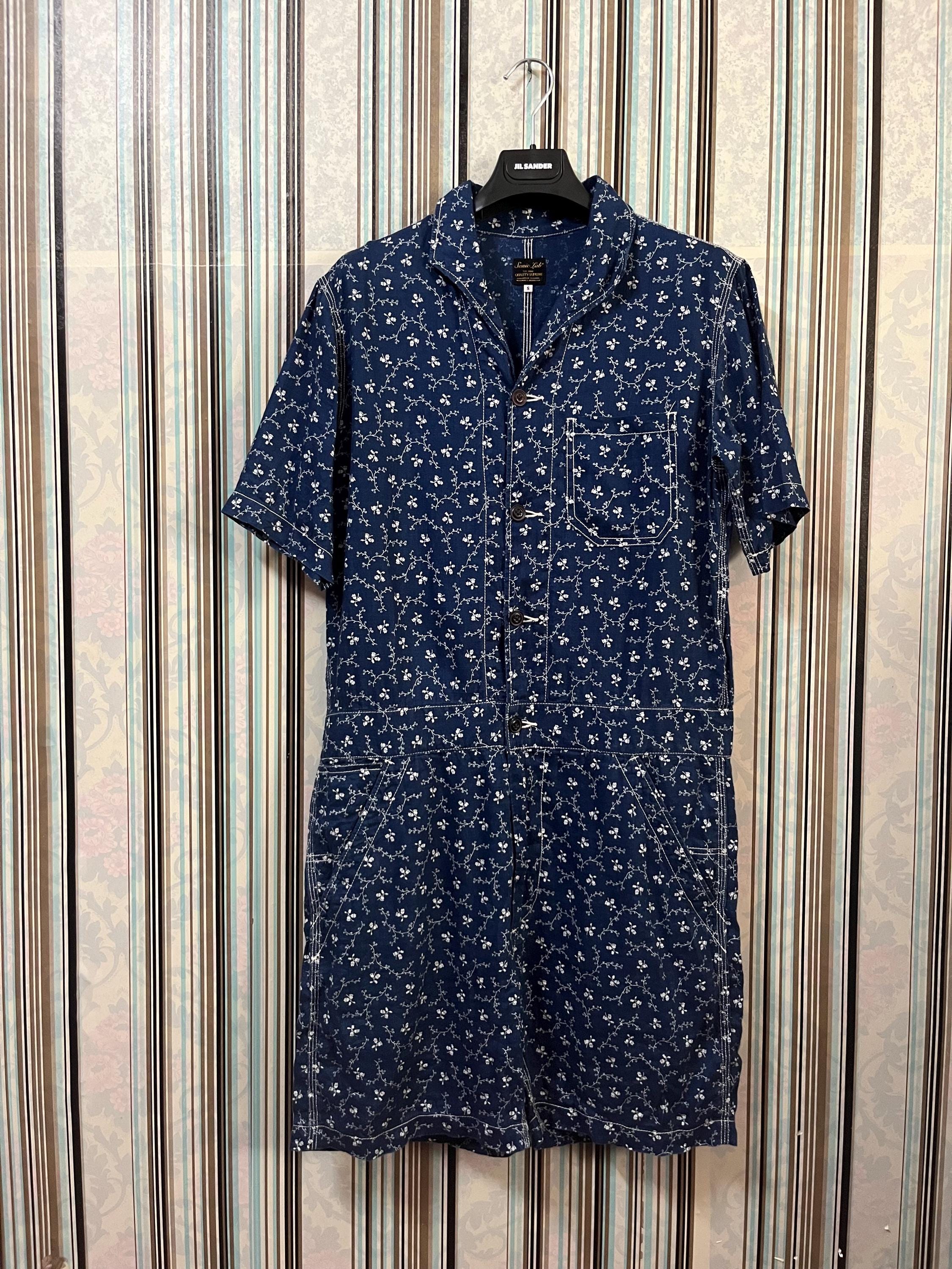 Vintage 2000s Sonic Lab Nepenthes Needles Indigo Coveralls 