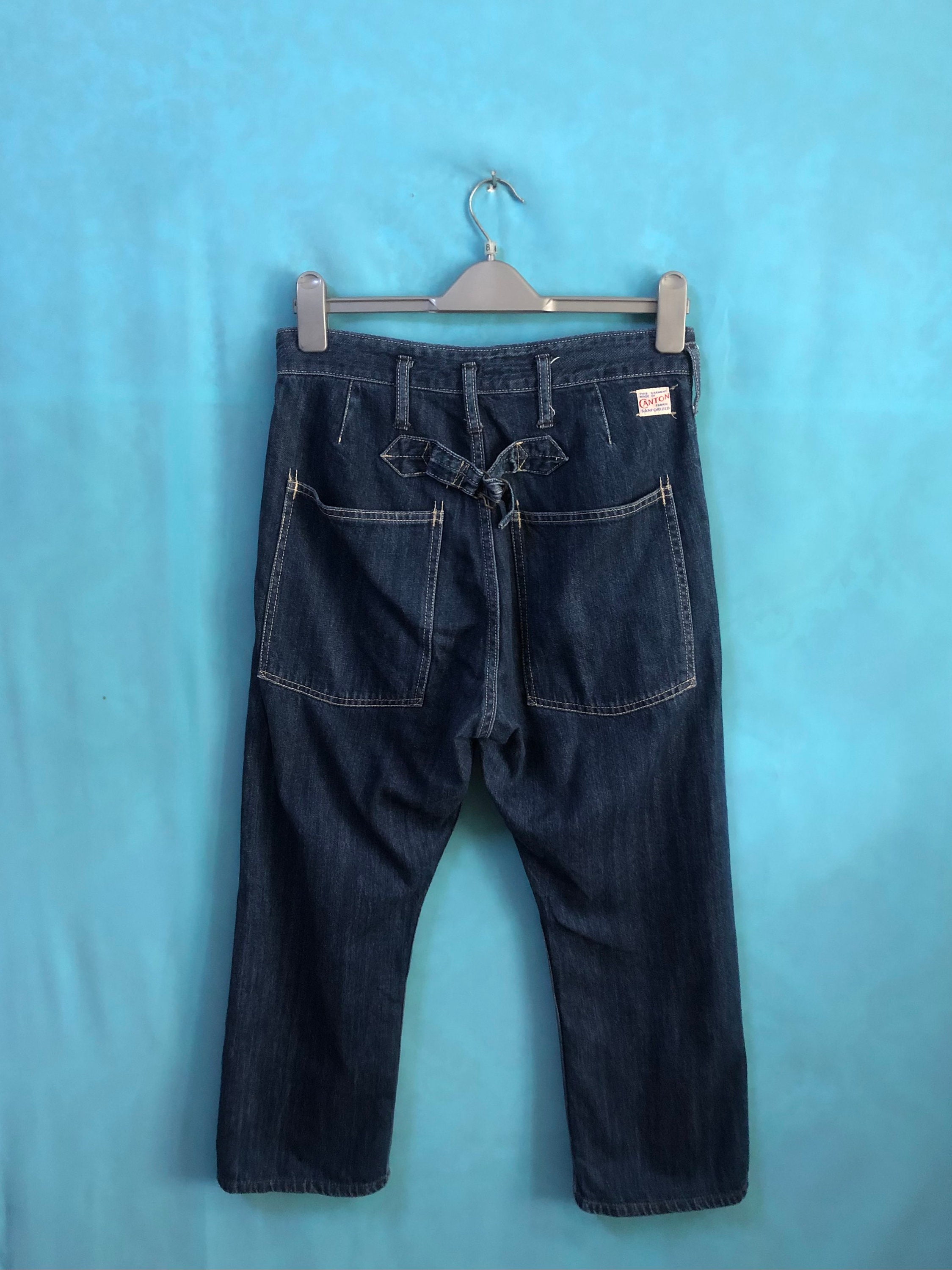 国内で当店のみ Hanqiaoriji - Star Patch Chunky Denim Derby Star Patched Wide Leg Jean Pants | Y2K Baggy Jeans