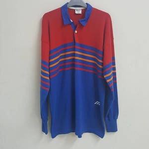 BIGSALE vtg mizuno rugby striped japan polo mizuno collection ivan lendl shirt xo x large mint condition #80