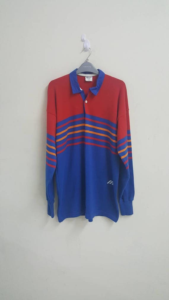Mizuno, BIGSALE vtg mizuno rugby striped japan polo mizuno collection ivan lendl shirt xo x large mint condition #80