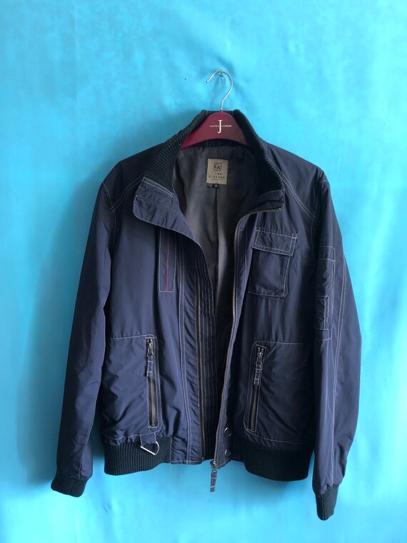SALE!!VTG g- stage comming man jacket tactical bomber navy zipper medium #1394 View 4