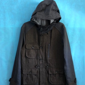 SALE!!VTG comme ca du mode tactical technical apparel outdoor desigber two tone hoodies multipockets medium #1739