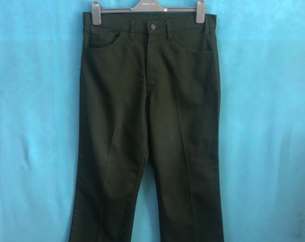 RARE!!VTG levi's staprest jeans green bootcuts size 32 #1965