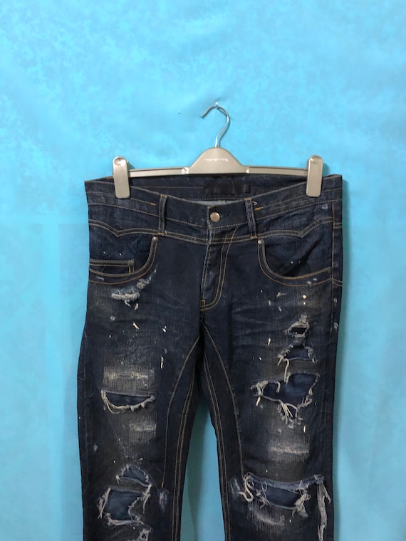 jack rose.ジャックローズガスマスク　grunge punk y2k RARE!! VTG Jackrose Jack Rose Luv Maison Jeans Patchwork