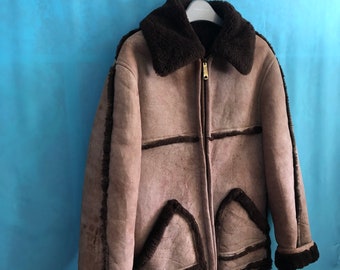 MEGARARE!!VTG Matterhorn Napa California Shearling Jacket Two Tone 