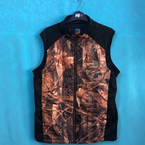 SALE!! VTG find-out sleeveless jackets windbreaker real tree camouflague size large #1119