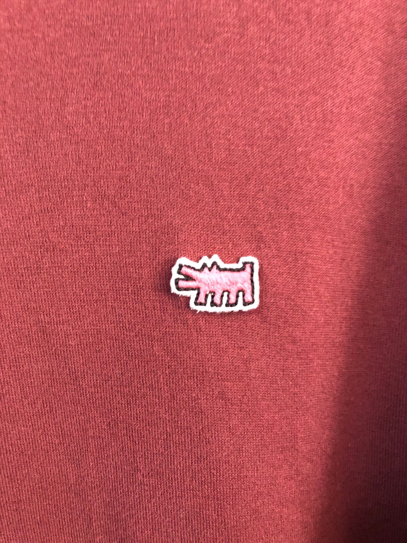VTG keith haring k.haring cool desigb estate long sleeve sewing patch logo pop culture legendary arts large #979 SALE!
