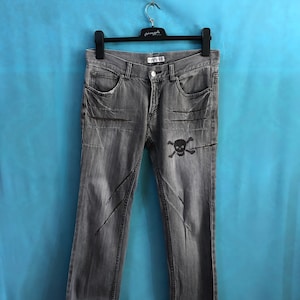 SALE!!VTG klein plus michel klein embroidery skull crop jeans size 32 #A1