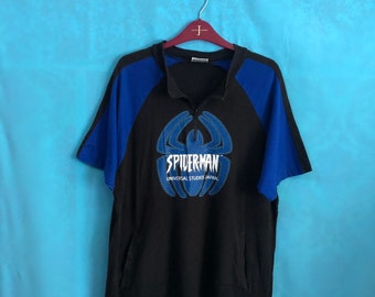 VTG rare SPIDERMAN zipper shirt two tone medium #410
