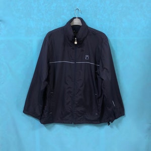 VTG HEAD windbreaker jackets coats full zipper navy blue medium #219