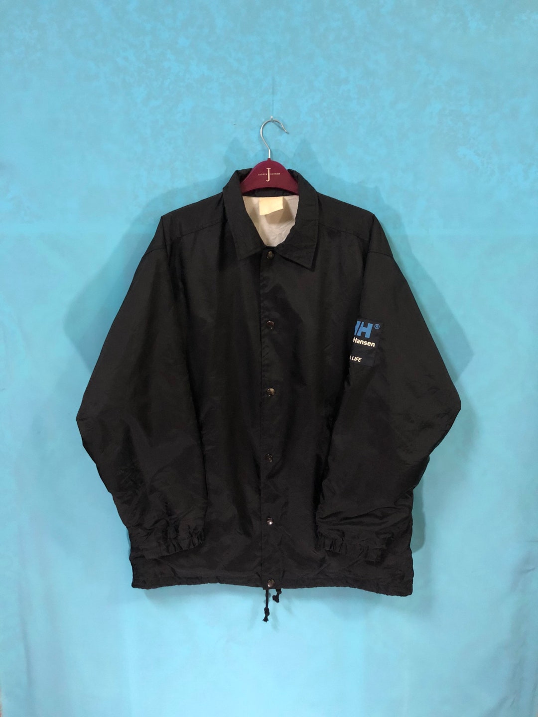 VTG HELLY HANSEN Sea Life Button Jackets Windbreaker Black - Etsy