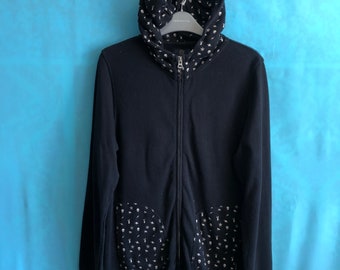 SALE!!VTG r newbold hoodies designer abstract navy zipper medium #1361