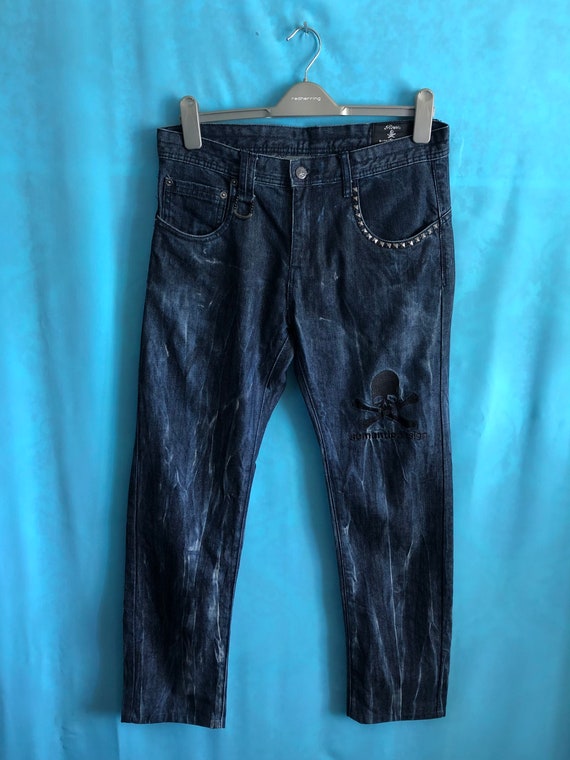 【★大感謝セール】 MEGARARE!!VTG Stone Wash Acid Stud Design Semantic X Roen パンツ