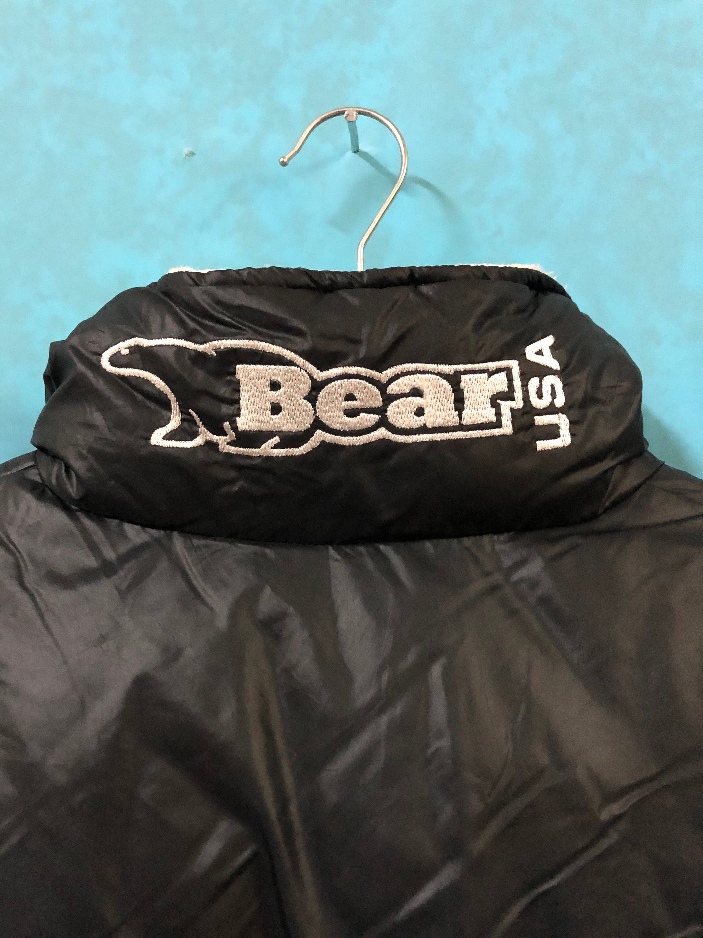 VTG BEAR USA Down Puffer Jackets Wool Collar Extra Large Mint 