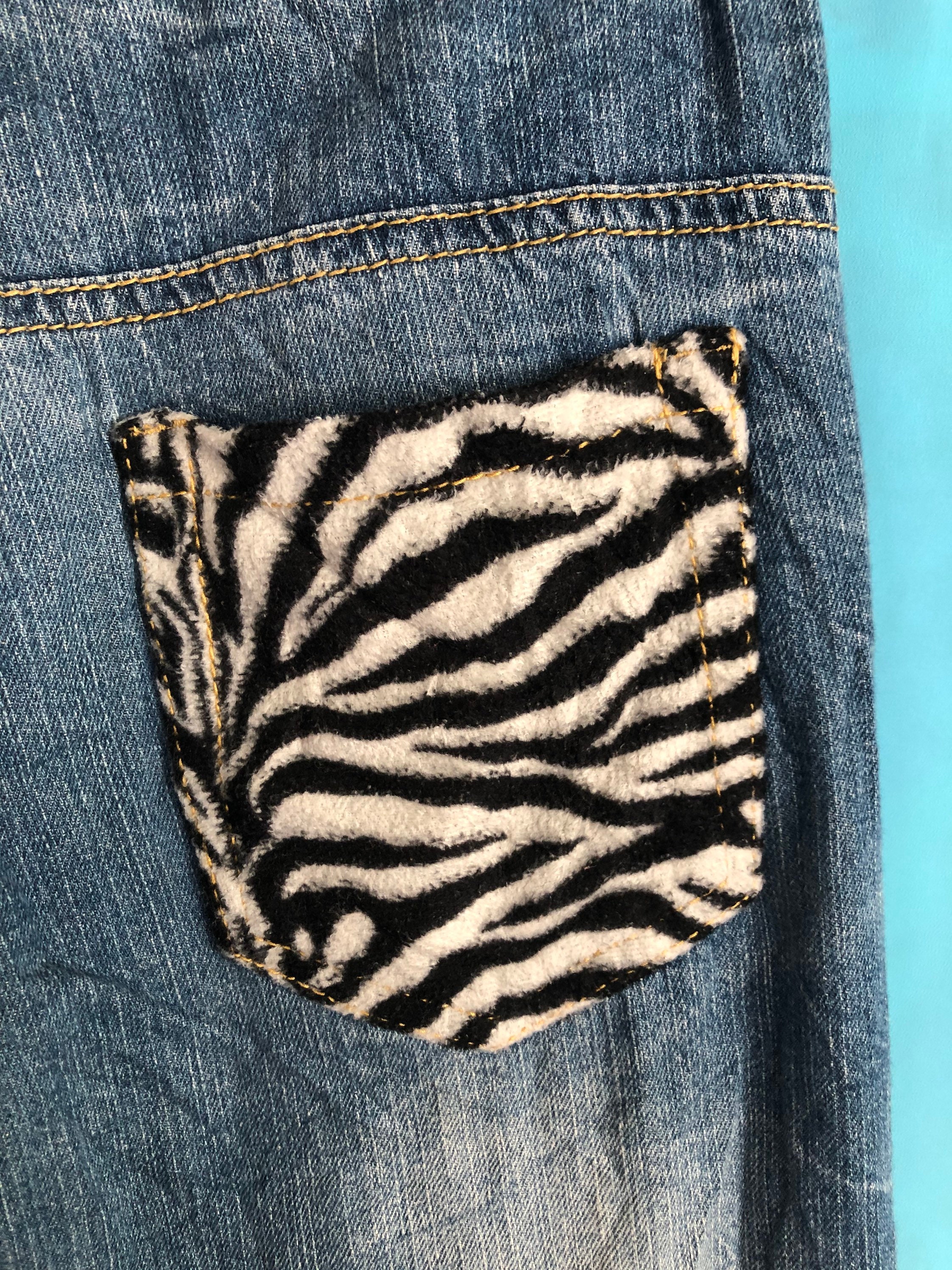 VTG BATSU STUDIO Xst Batsustudio Distress Jeans Skull Bones Zebra
