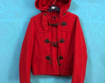RARE UNITED ARROWS a rhytms of life duffle jackets wool hoodies red medium #608