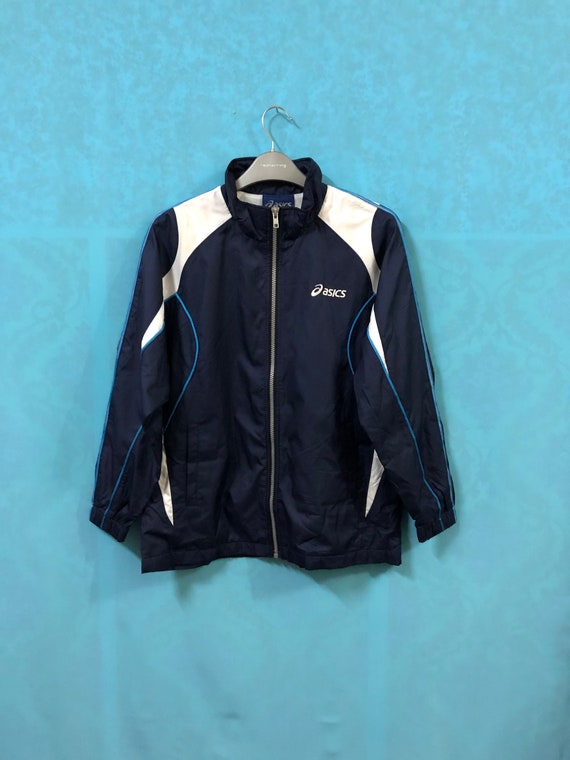 VTG ASICS windbreaker jackets navy blue medium #4… - image 1