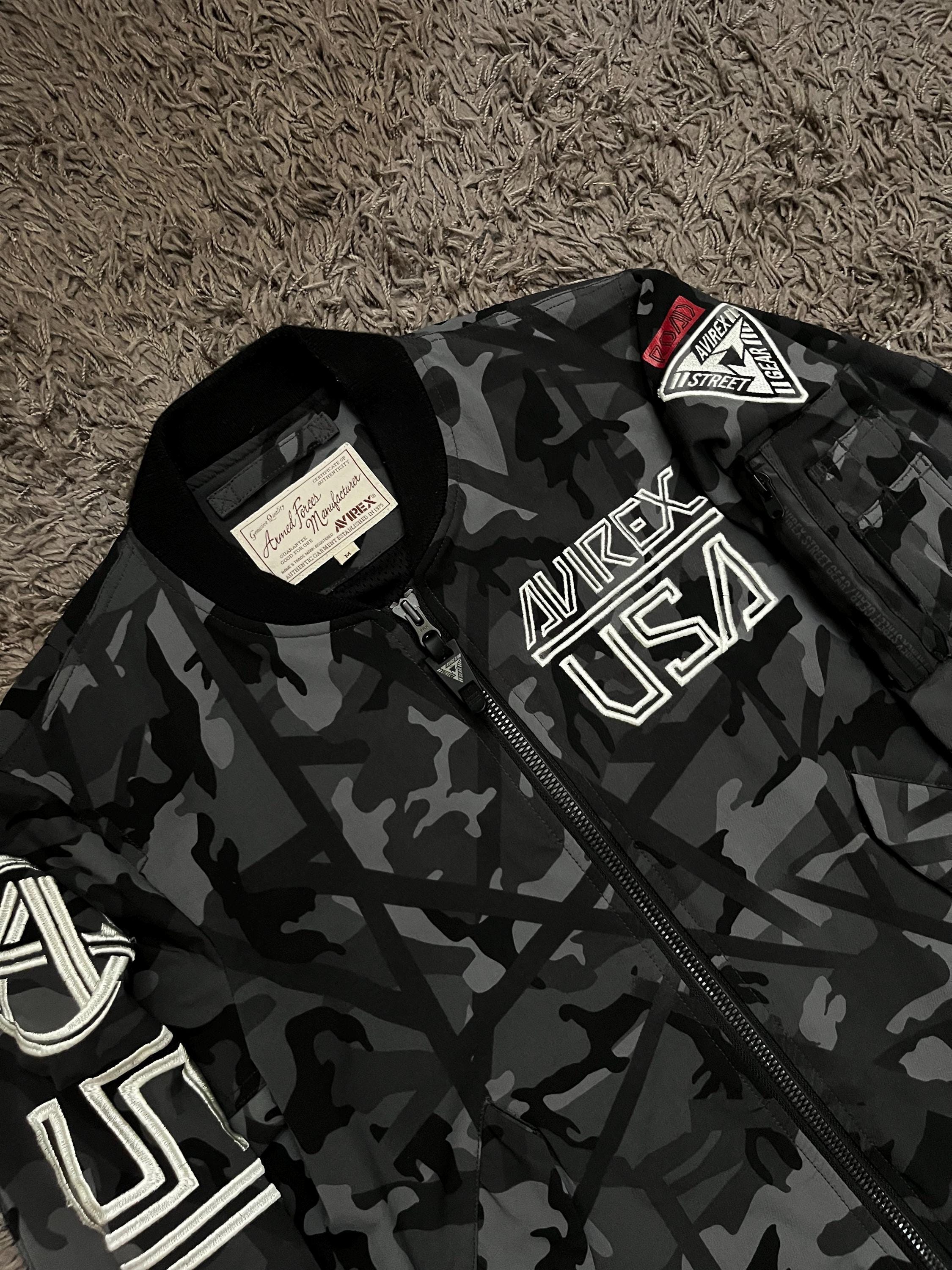 2000s AVIREX Usa Avirex Street Gear Road Camouflage Bomber Ma-1