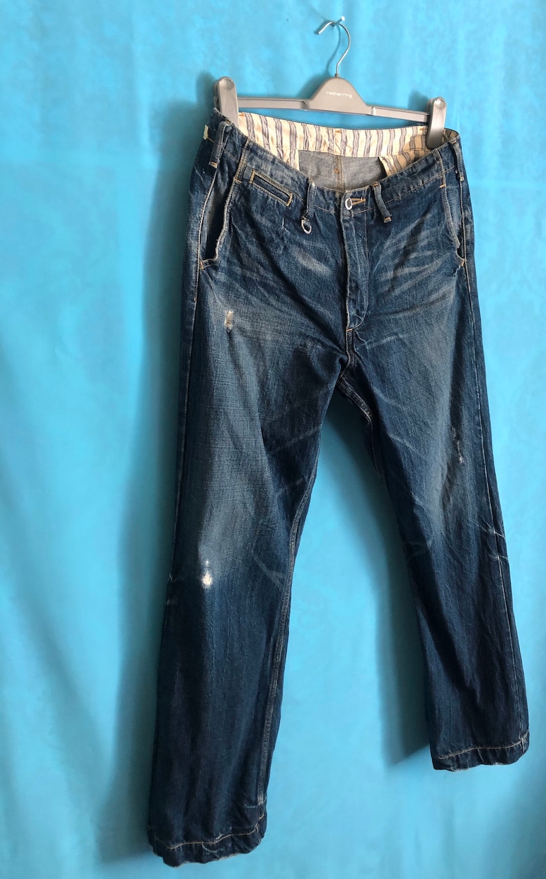 VTG SOPHNET denim distress workwear jeans made in japan size 34 #185