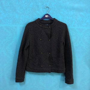 RARE GAP wool jackets double bronze button crew neck small #609