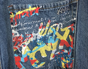 ON SALE!! VTG Karl Kani Kani Gold Kani Sports Jeans Painter