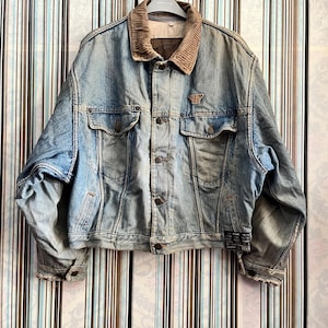MEGARARE!! ARMANI JEANS giorgio armani 1981 distress trucker corduroy made in italy #8