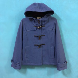 VTG earth music & ecology wool duffle jacket coats hoodies purple classic style medium #217