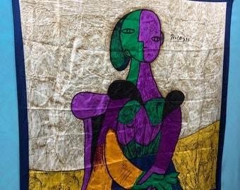 SALE!! VTG picasso pablo picasso master of art scarf women cubism #964