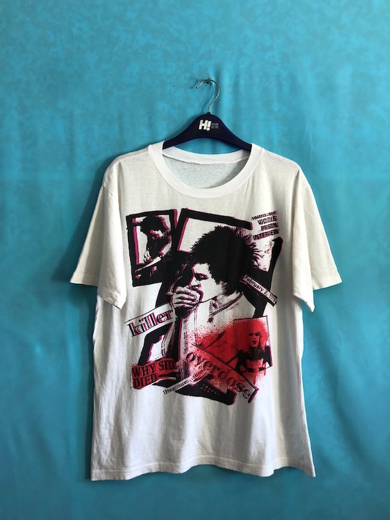 Sid Vicious Tシャツ レッド Lサイズ MEGARARE!!VTG Sid Vicious Nancy Spungen Controversy Shirt Hand