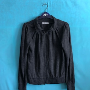RARE!!VTG tsumori chisato wrinkled zipper sweatshirt tops size 2 #1497