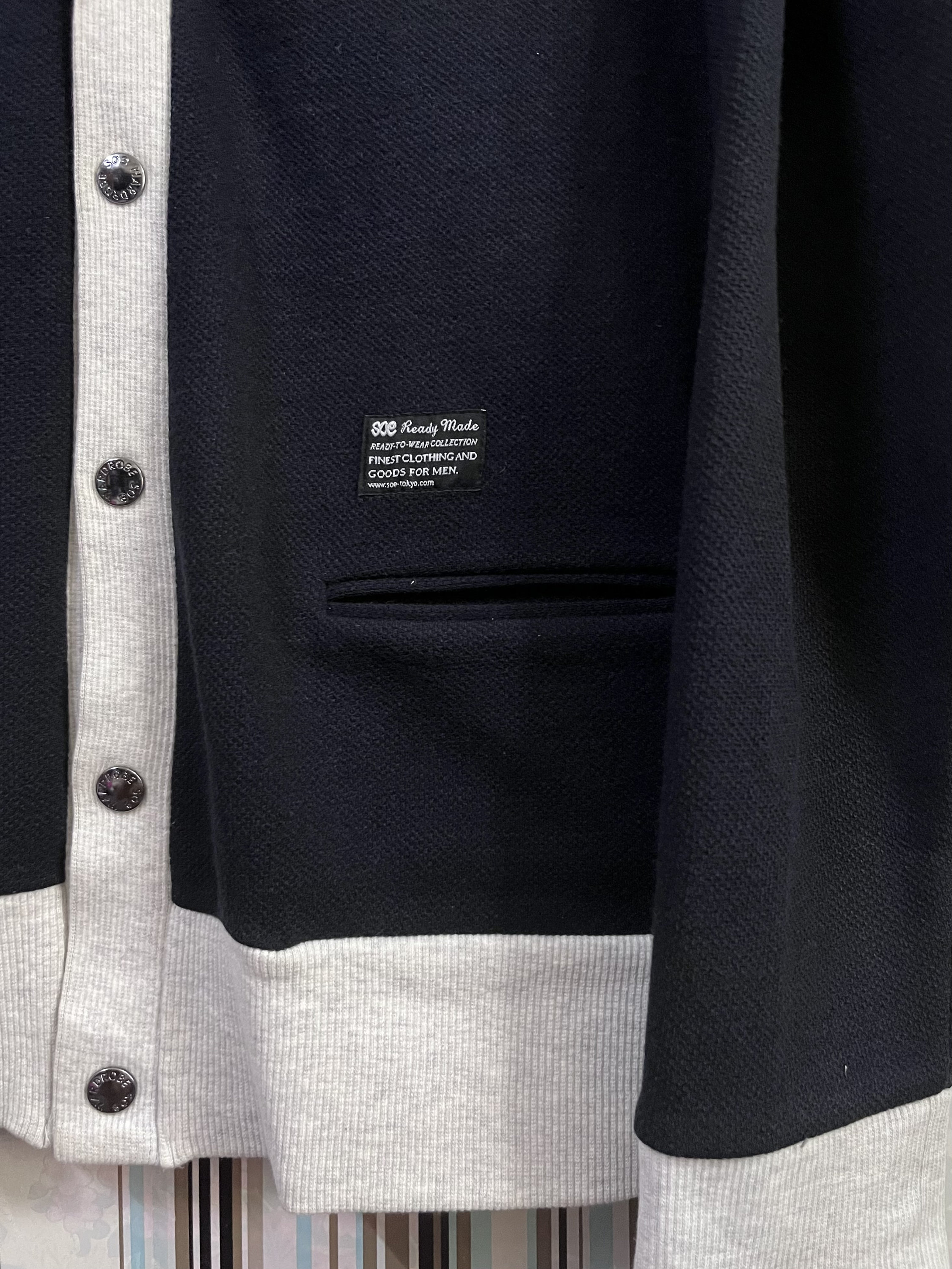 MEGARARE!!VTG Soe Tokyo Cardigan Sweats Two Tone Ready Made Size 1 