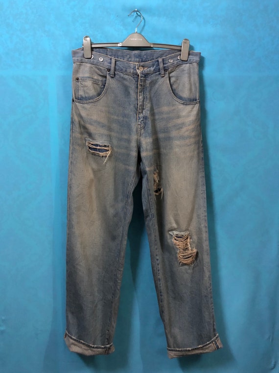 RARE!! VTG mackdaddy selvedge jeans distress patc… - image 1