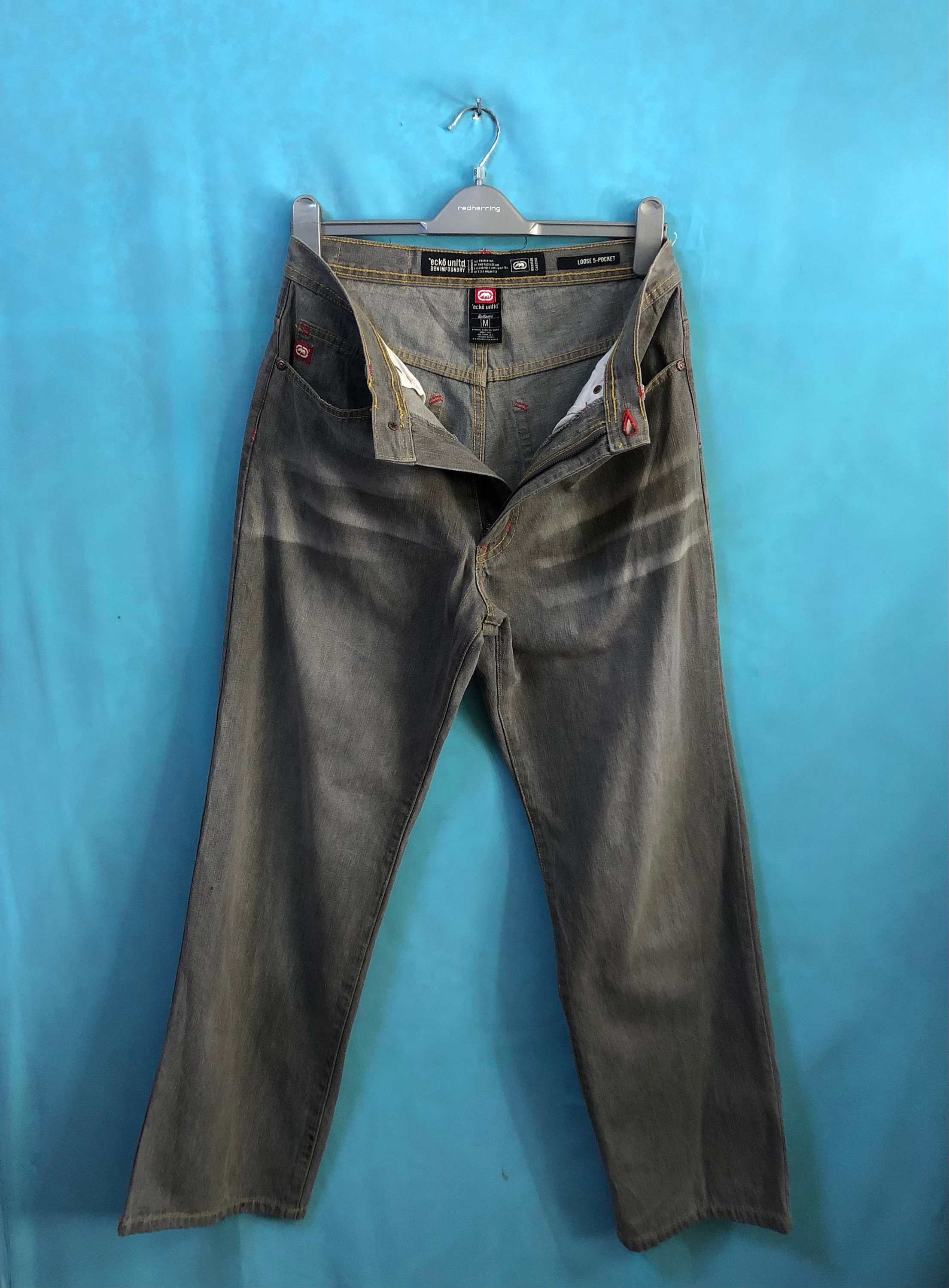RARE!!VTG Ecko Unltd Ecko Function Denim Foundry Grey Medium #B4