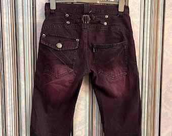 RARE!!VTG lowbox japanese brand claws jeans purple size 79 #D3