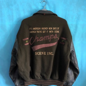 VENTA!! VTG escena inc varsity carta campeones de cuero medio #1795