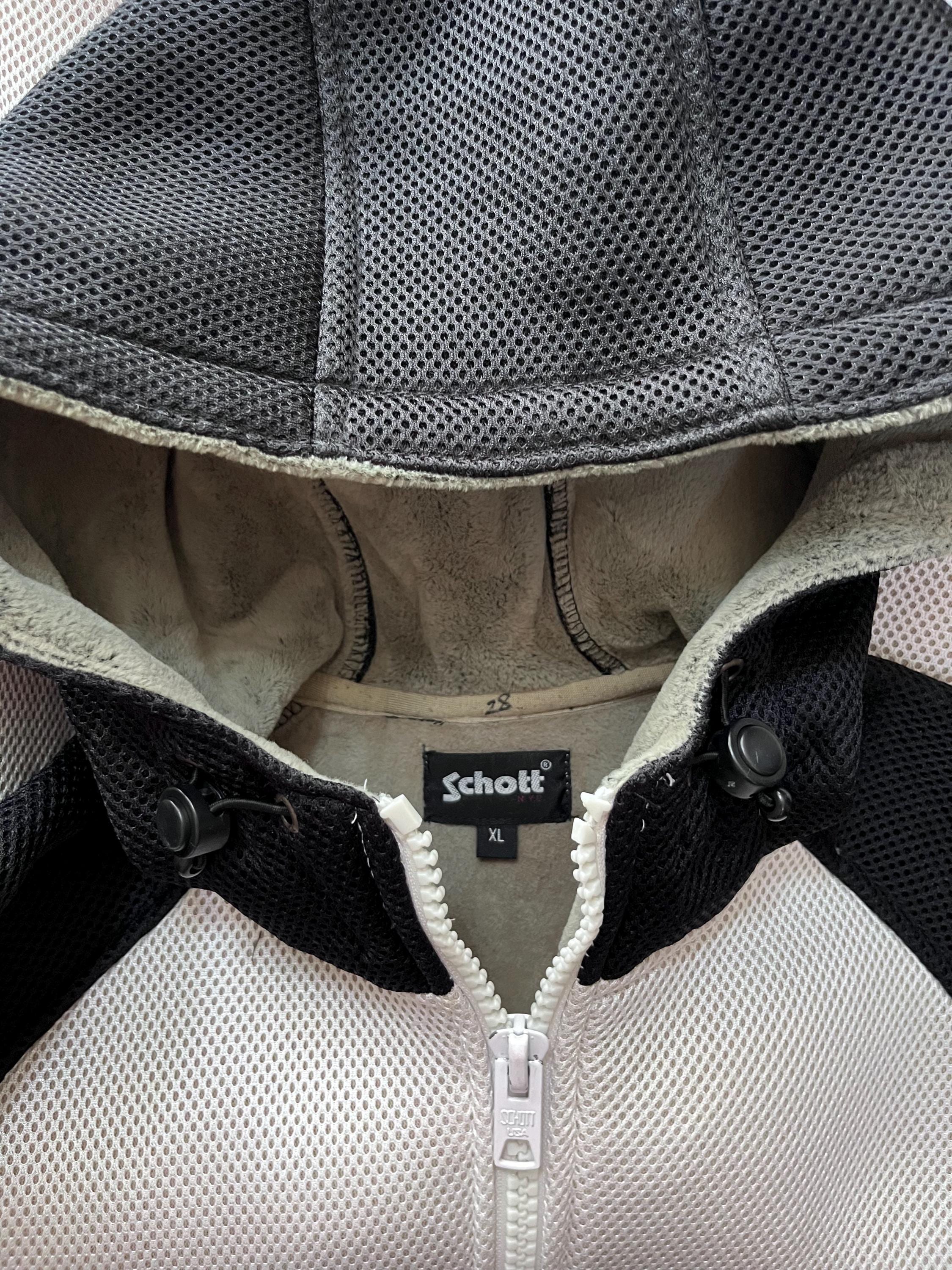 MEGARARE!!VTG Schott Nyc Hoodies Zipped Mesh Two Tone Heavy