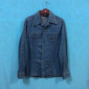 Jaqueta jeans VTG LEE com botão feito nos EUA, feminina pequena #136